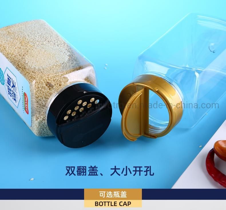 720ml Square Sea Salt Plastic Bottles with 65mm Double Flip Caps