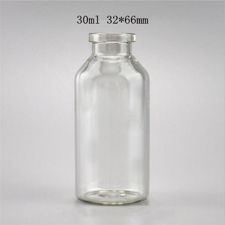 20mm 5ml -50ml Amber or Clear Tubular Glass Bottle Vial for Medical or Cosmetic with Rubber Stopper