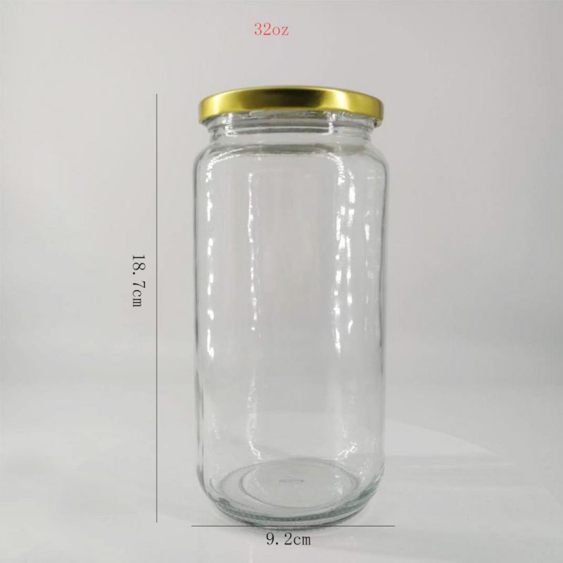 32 Oz 1 Liter Tall Pickles Glass Container Jars with Screw Lid