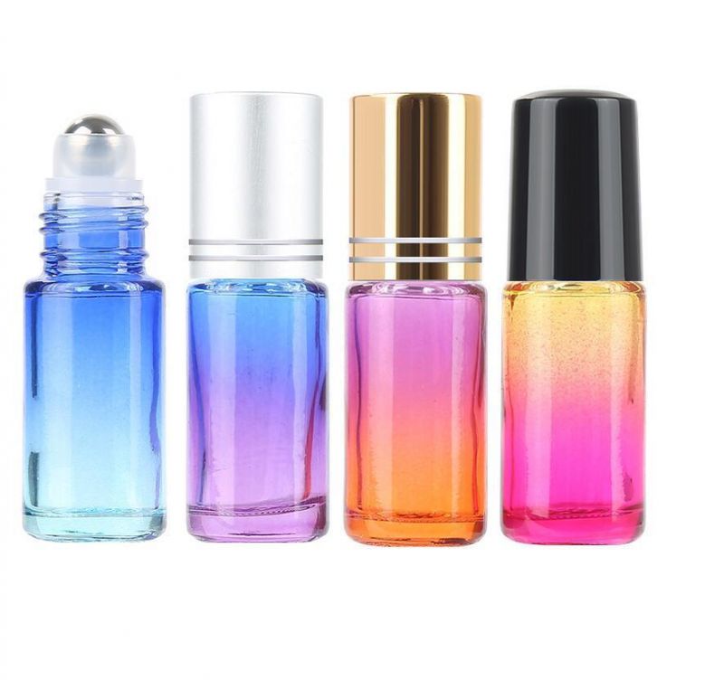 5ml 12 Color Thick Glass Roller Bottle Roller Ball Durable for Travel