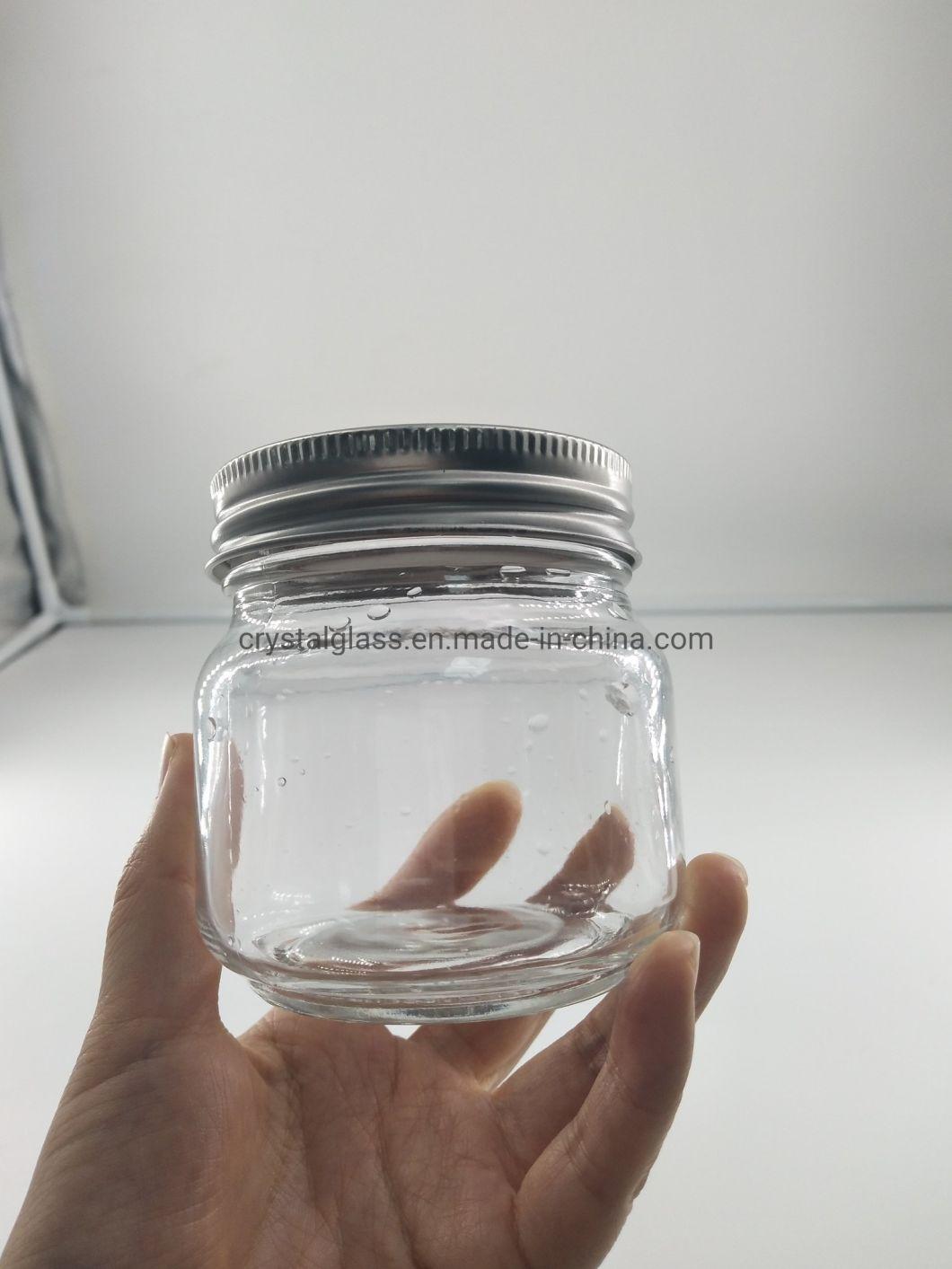 250ml Empty Round Glass Jam Jelly Mason Jar with Two Part Lid