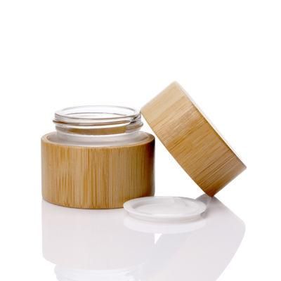 Ground Glass Plastic Bamboo Cosmetic Packaging Bottle