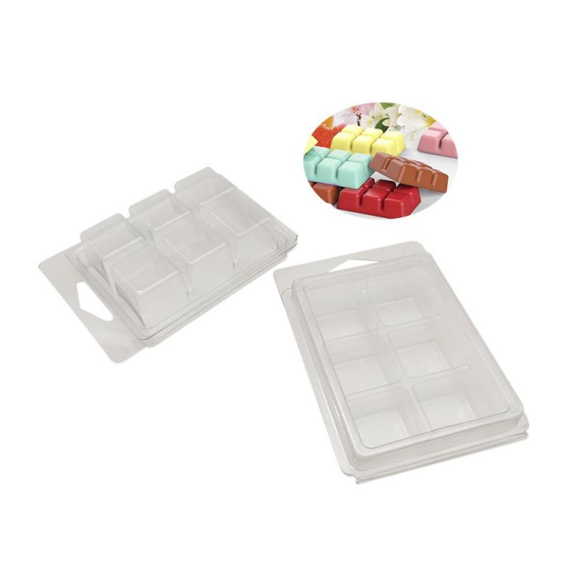 6 Cavity Clear Pet Plastic Candle Melt Wax Clamshell Mold