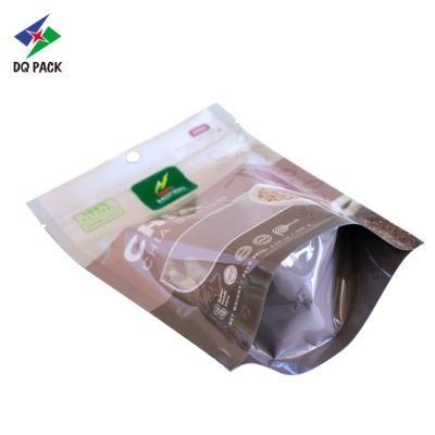 Dq Pack Custom Logo Packaging Mylar Bag Custom Printed Ziplock Bag Reusable Zipper Bag Stand up Zipper Pouch with Transparent Window