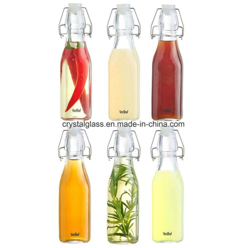 OEM Beverage Glass Swing Bottles 1000ml with Clip Top