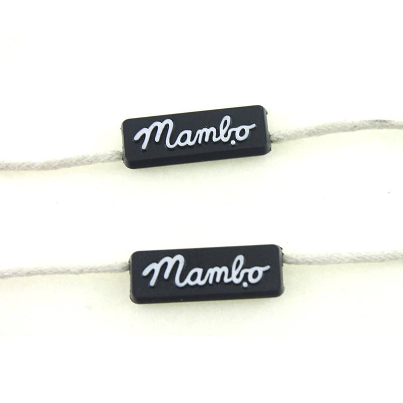 White Letter Black Background Plain Seal Tag with Cotton Strings