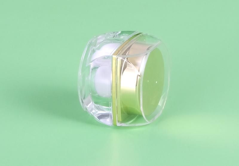 5g 10g Luxury Clear Empty Lip Balm Plastic Jar for Lip Balm with Gold Cap