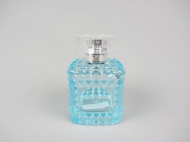 Empty Blue Color 100ml Crystal Perfume Bottles