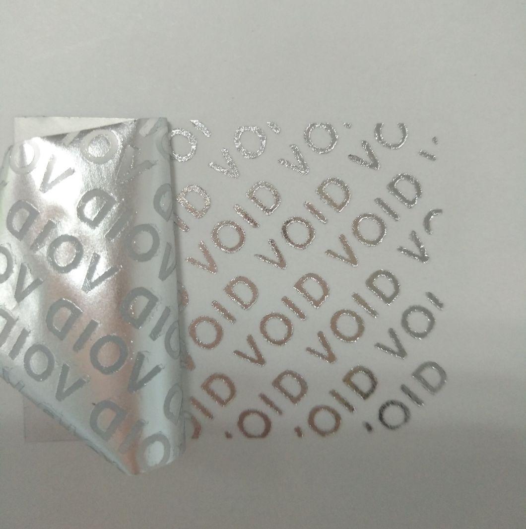 Self Adhesive Warranty Open Void Matte Silver Labels