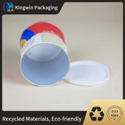 Round Box Plastic Lid Kraft Paper Box Customized Premium Airtight Packaging