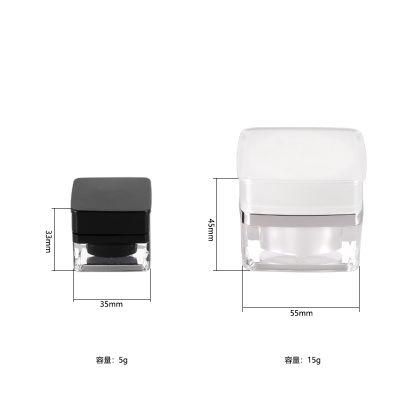 5g 15g Mini Square Transparent Cream Jar