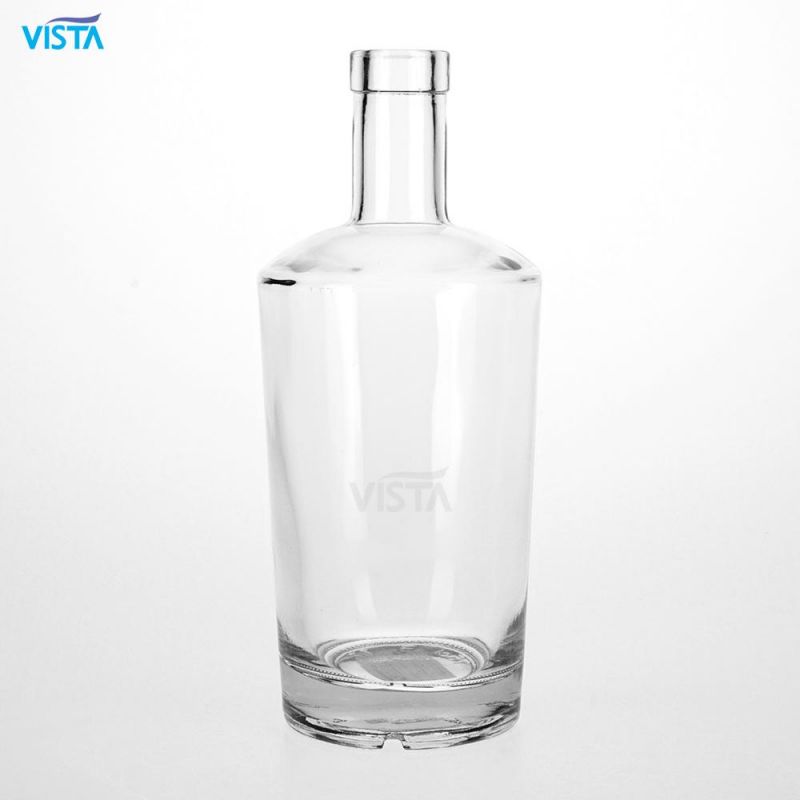 700ml Vodka High Flint Glass Bottle with Cork Cap