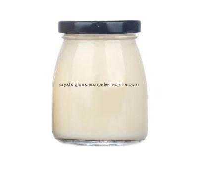 Clean Glass Pudding Buttles or Jar with Lid