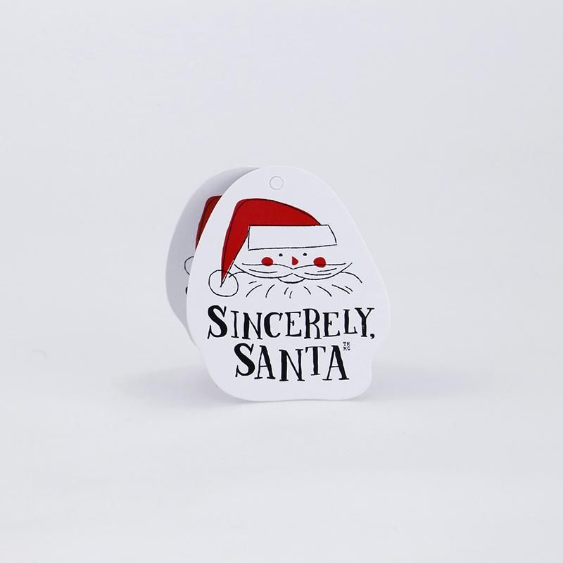 Custom Chistmas Santa Irregular Shape Tag Paper Hangtag