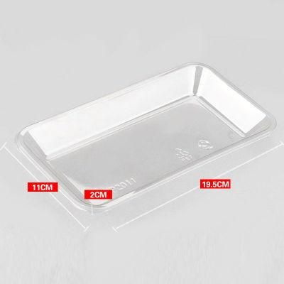 2020 new arrival high transparent rectangular fruit sushi vegetable supermarket blister packaging container disposable tray