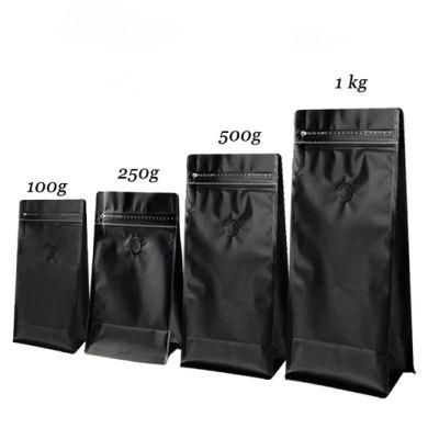 Hot Selling Custom Printing Logo Food Grade Small Flat Bottom Kraft Coffee Packaging Bag