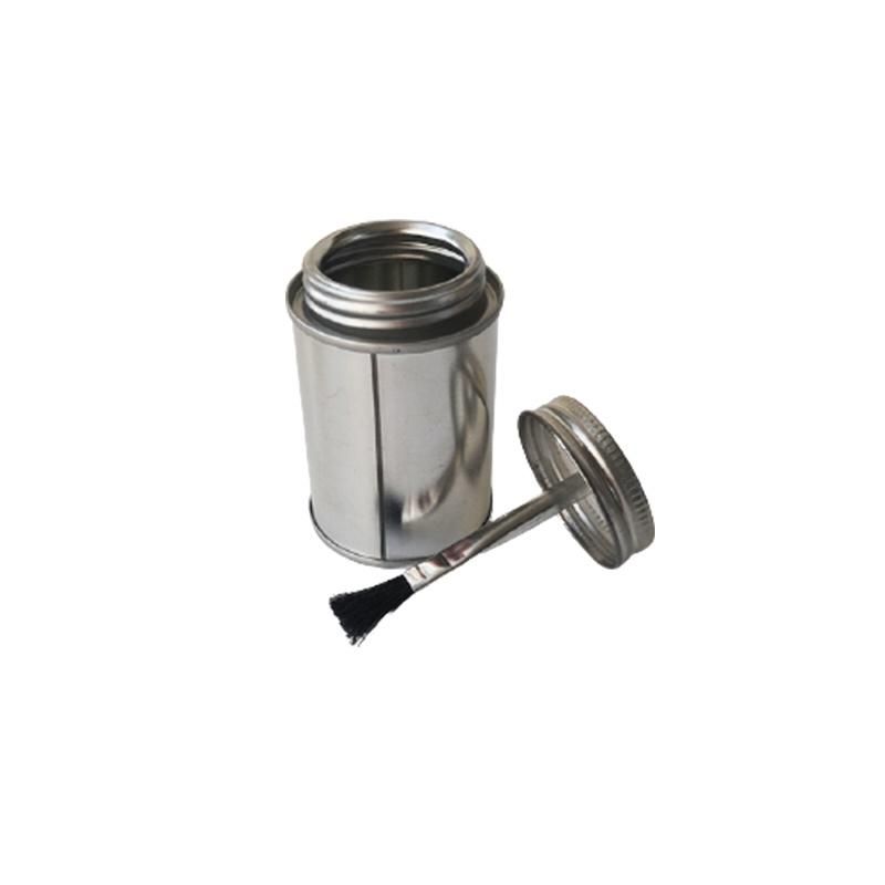 Glue Printed Tin Can with Rubber Brush Lid