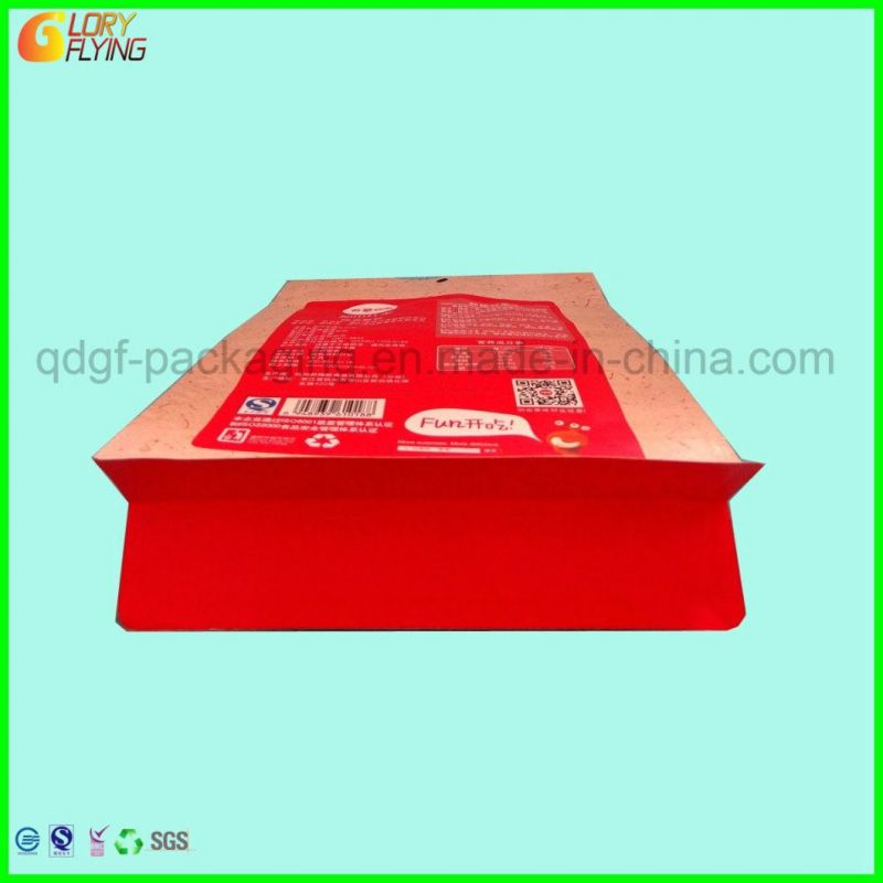 Kraft Paper Fashion Food Bag with Zipper and Square Bottom for Packing Red Date