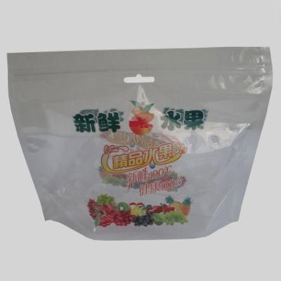 Plastic Perforation Grape Fruit Bags with Zipper and Excellent Printing