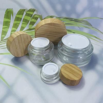 for Bukhoor Package/ Cream Package Bamboo Cap Printing Logo Cosmetic Jar