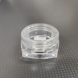 Round Square Cosmetic 5g PS Plastic Jar with Clear PS Lid for Eye Shadow