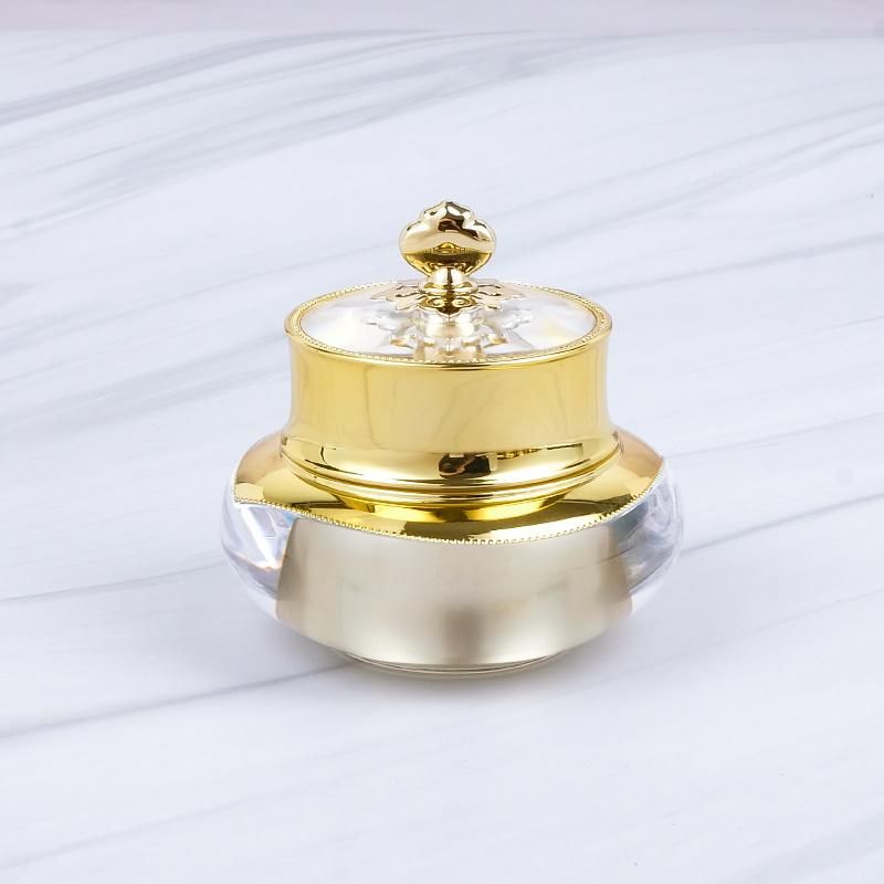 in Stock 10g 20g 30g 50g 50ml High Grade Low Price Luxury Empty Acrylic Gold Lid Cosmetic Cream Jars