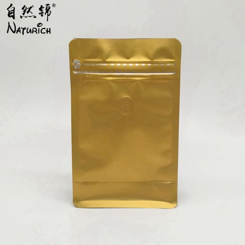 Quad Seal Bag with Zipper and Valve Coffee Packaging Bag