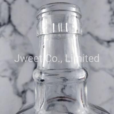 Factory Wholesale Custom Round Embossed Logo Glass Bottle for Liquor