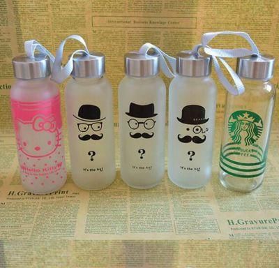 Hot Sell 300ml 420ml Glass Water Bottle with Stainless Steel Cap 500ml