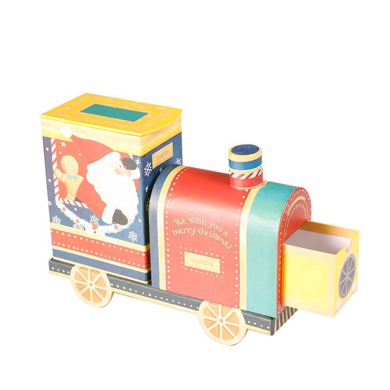 Custom Bus Shaped Chocolate Packaging Paper Box Kids Christmas Gift Box