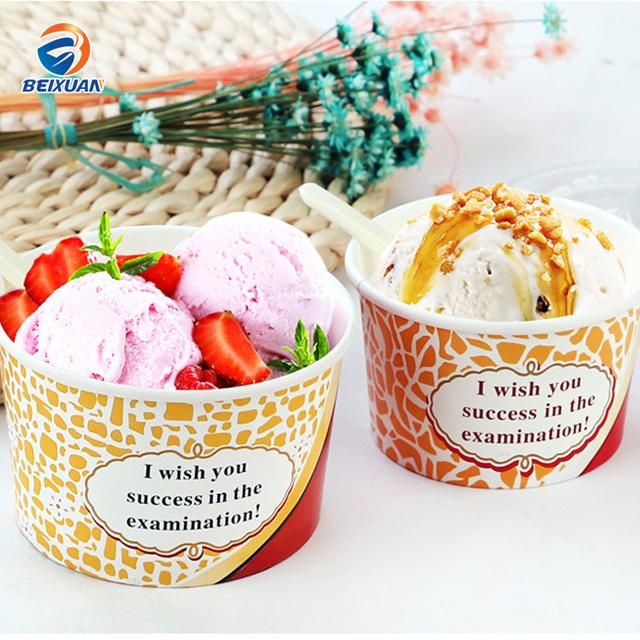 Customized Ice Cream Cup with Dome Plastic Lid