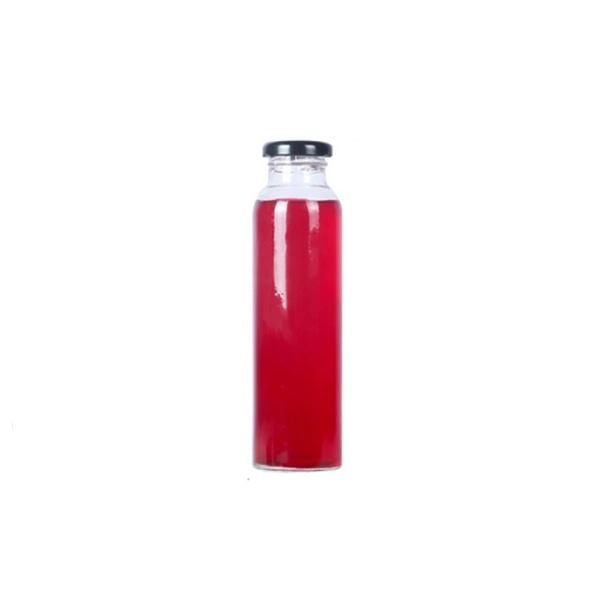 310ml Long Round Milk Tea Juice Beverage Glass Bottles with Tin Lids