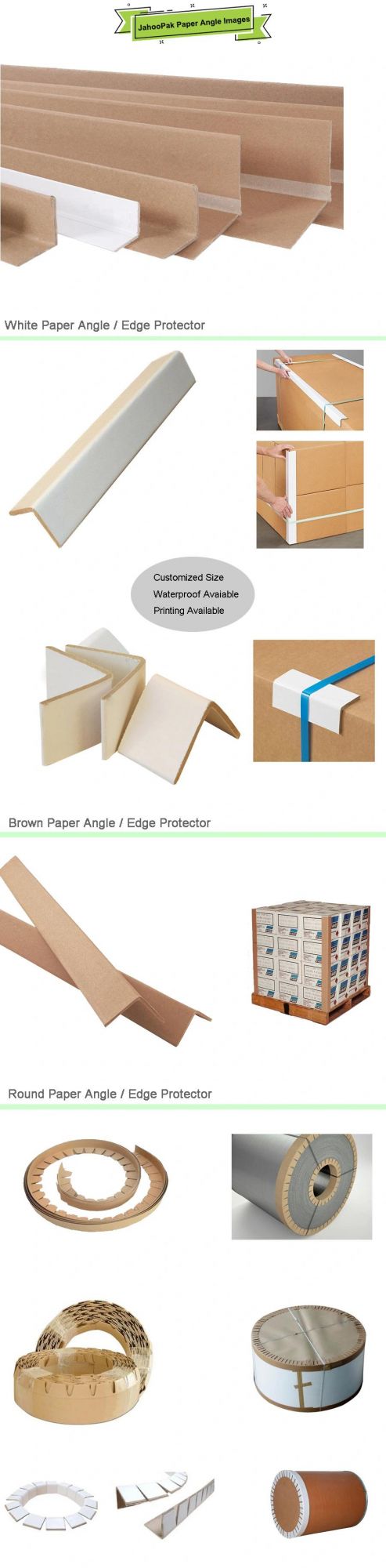 Customized Size of Kraft White Corner Board for Frame Packaging