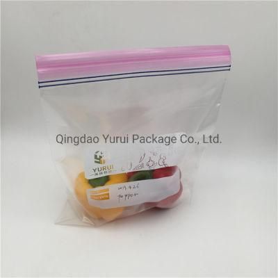 LDPE Food Storage Writeable Resealable Zip Lock Bag