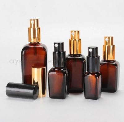 20ml 30ml 50ml 100ml Amber Essential Oil Square Glass Bottle