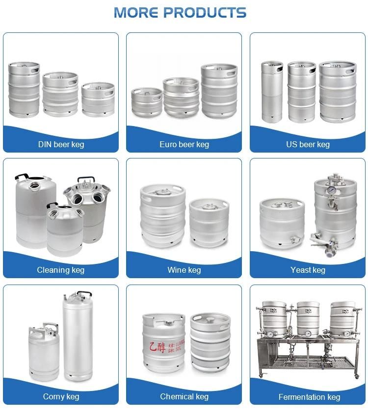 Factory Supply Us Standard 304 Stainless Steel Stackable 5.16 Gallons 19.8liters 1/6 Bbl Draft Liquor Beer Keg 20L