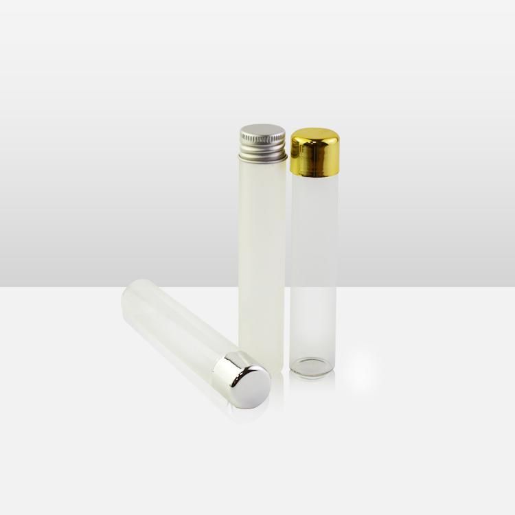 Clear 22*115mm Glass Perfume Bottle Tube with Gold/ Sliver Cap