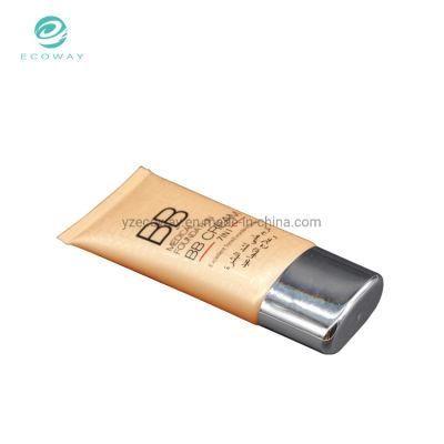 Custom Matt Silver Plated Flat Screw Cap 70ml Large Capacity PE Plastic Packaging Tube