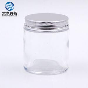 100g 4oz Transparent Glass Jar Cosmetic Glass Bottle with Aluminum Screw Cap