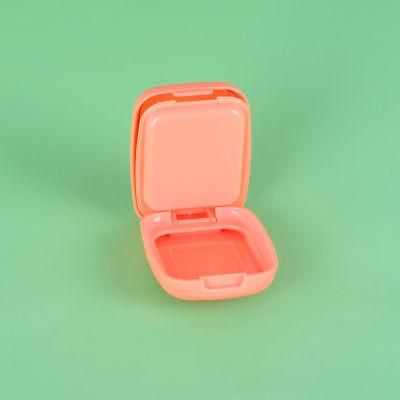 New Design Orange Color Double Layers Compact Powder Case Foundation Case Eyebrow Case with Mirror