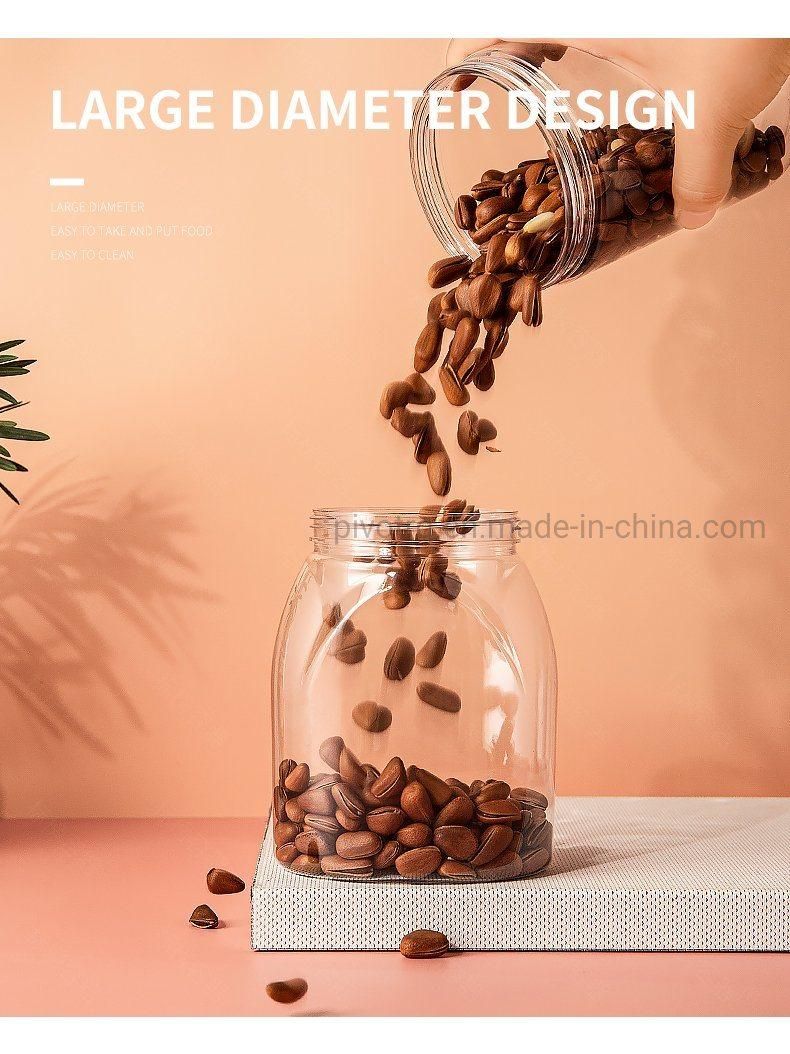 600ml 20oz Clear Plastic Bottle with Lid for Food Nuts Pistachios