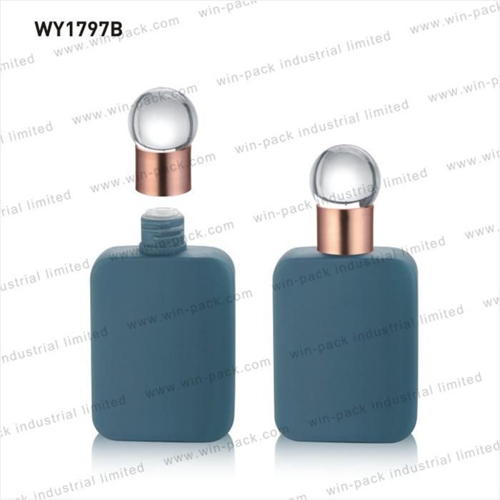 100ml Empty Square Blue Body Cosmetic Plastic Bottle for Lotion Packaging with Screw Cap