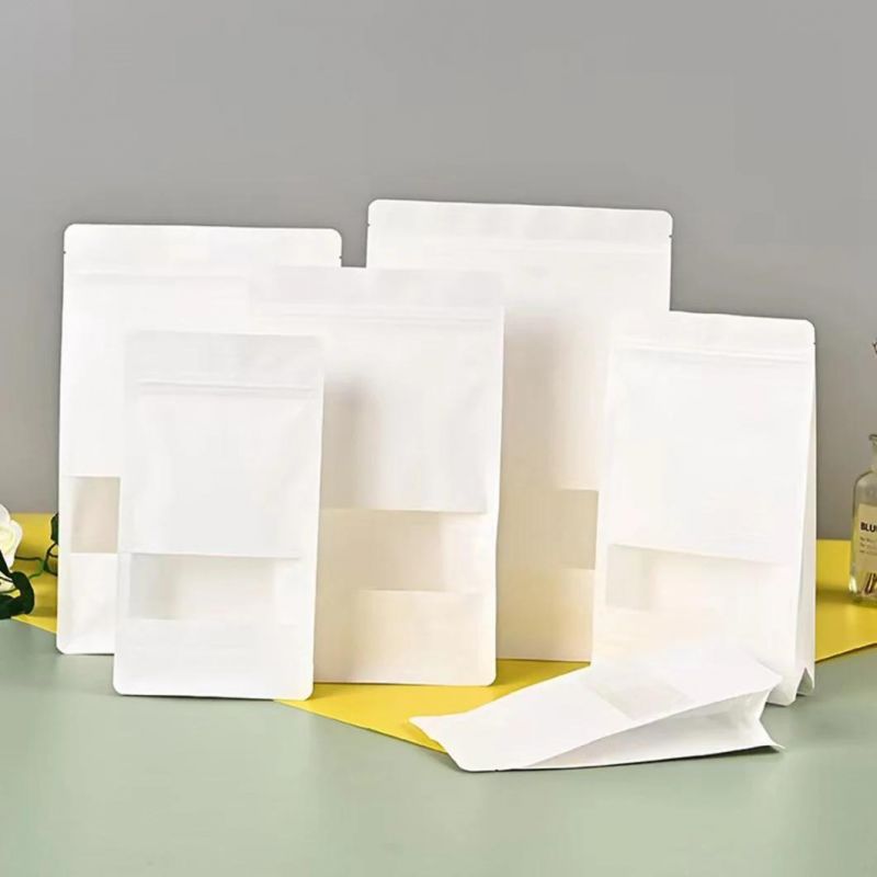 White Kraft Packing Bag for Food Kraft Paper Packing Bag