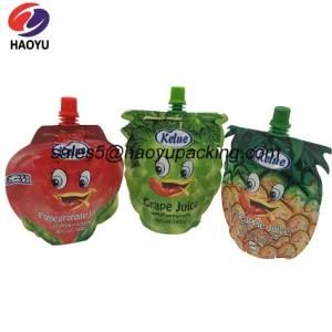 180ml Beverage Friuts Shape Plastic Bag Baby Fruit Juice Plastic Packaging Bag with Spout