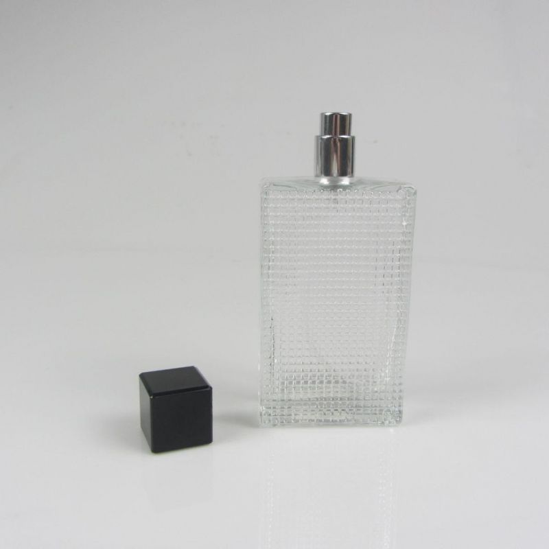 Square Clear Perfume Glass Bottle for Oil Packaging