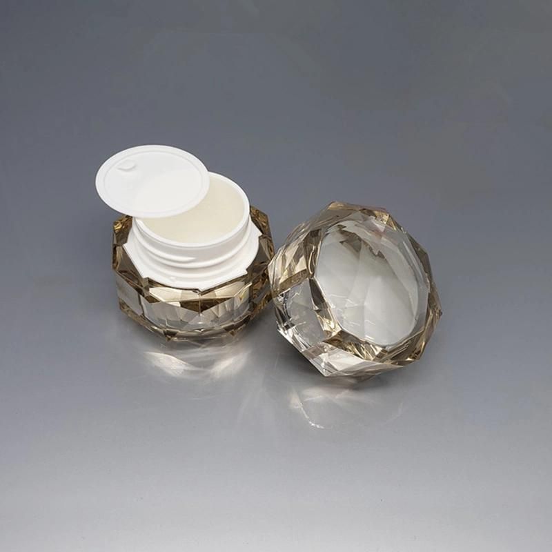 in Stock 1 Oz 2 Oz 4oz 5g 10g 12g 15g 30g 50g Diamond Clear Empty Cosmetic Plastic Makeup Jars with Lids