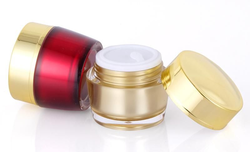 15g Hot Sale Luxury Empty Plasic Gold Cream Jar for Skin Care