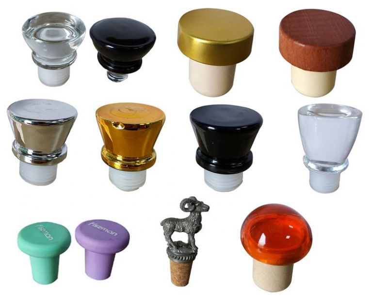 Custom Metal Wine Bottle Stopper Synthetic Cork Bottle Stopper