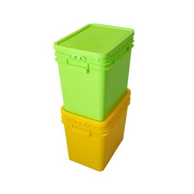 Cheap Food Grade Plastic Rectangular Buckets with Handles and Lids