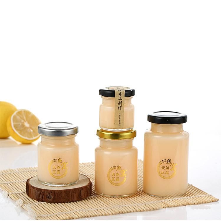 Sticker Label Mini Small 25ml 30ml 1 Oz Cylinder Round Empty Honey Food Jam Glass Jar for Wedding